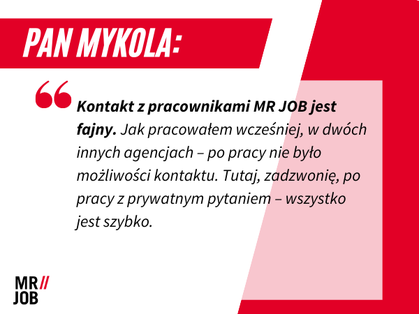 Kontakt z MRJOB w pracy w Polsce