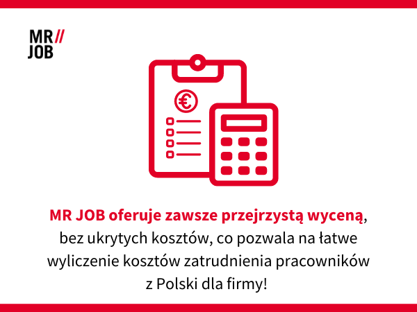 Współpraca z agencją pracy tymczasowej z Polski MRJOB to przejrzysta wycena kosztu