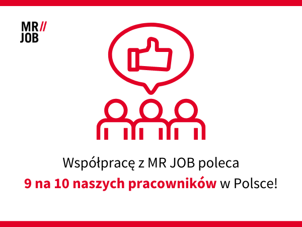 Pracę w Polsce z MRJOB poleca 9 na 10 pracowników z Ukrainy i z Polski