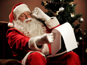 Święty Mikołaj czyta list